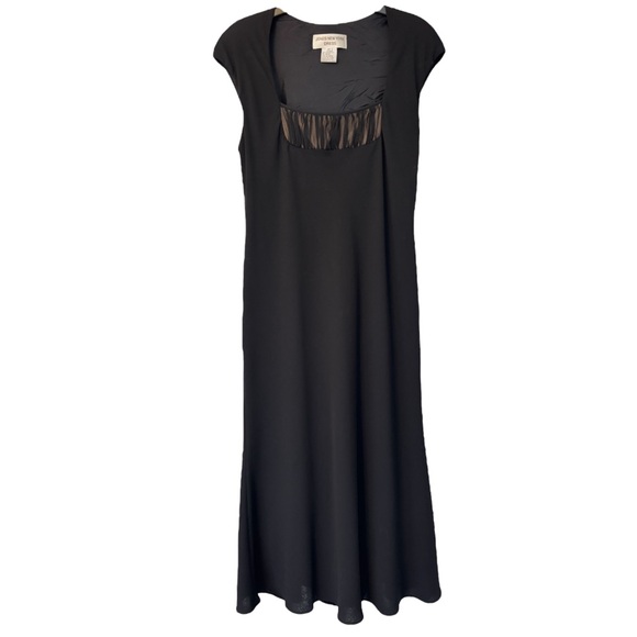 Vintage 90s Y2K Black Dress Jones New York Long Evening Gown Size 16 - Picture 9 of 11